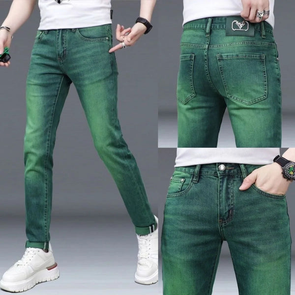 Spring and Autumn Fashion Trend Straight Leg Stretch Jeans for Men